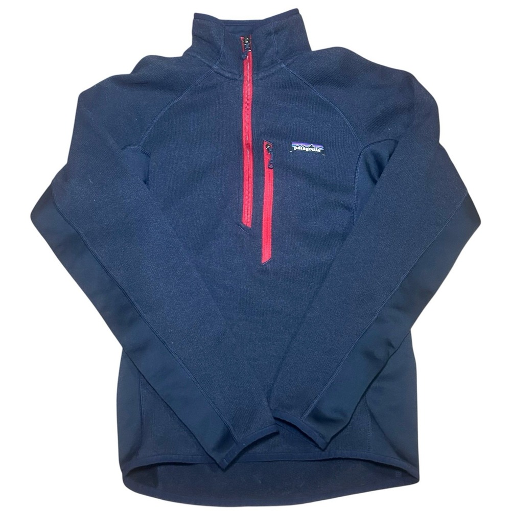 Patagonia Performance Better Sweater 1/4 Zip Fleece Men XXS Navy Blue Red 25960